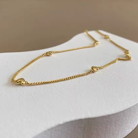 ◾️18K Gold Plated Love Pendant Choker Necklace - Picture 12 of 16